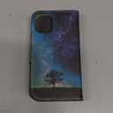 kwmobile Wallet Case Compatible with Apple iPhone 15 Pro Case for Phone - Cosmic Nature Blue/Grey/Black