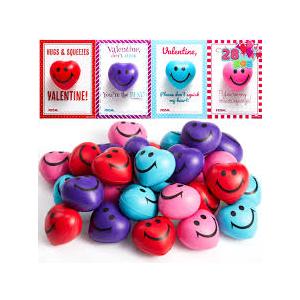 Valentines Day Cards for Kids School with Stretchy Heart Stress Balls Bulk, Valentine Exchange Cards & Heart Squishy Toys, Kids Valentines Day Gifts for School Classroom Exchange, Party Favors