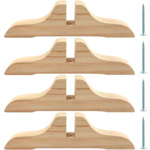 CALIDAKA 4pcs Folding Room Divider Stand, Wooden Room Divider Stand with Screws, Room Divider Screen Holder Feet Partition, Folding Privacy Screen Holder for Hotel Home Office(Color: Wood Color)