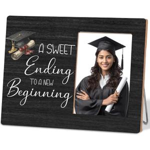 2026 Graduation Picture Frame,A Sweet Ending to A New Beginning Photo Frame,4 x 6 Inch Photo
