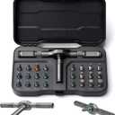 24 In 1 Magnetic Screwdriver Set DIY, Portable Ratchet Screwdriver Set with T Handle, Removable Self-Assembly Precision Screwdriver Kits Compact for PC, Furniture, Bicycle