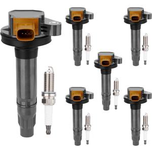 UF646 Set of 6 Ignition Coil Packs and Iridium Spark Plug Compatible with 2011-2020 Ford Lincoln - F-150 Expedition Explorer Flex Police Taurus MKS MKT Navigator V6 3.5L Turbo Replace# DG549