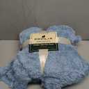 PAVILIA Sherpa Throw Blanket for Couch Sofa, Dusty Slate Blue Fluffy Warm Plush Blanket for Bed, Cozy Super Soft Lightweight Throw, Fuzzy Decorative Blanket, All Season Home, 50x60