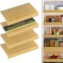 Wire Shelf Covers, Bamboo Wire Rack Covers for Pantry, ClosetKitchen (4pcs, 28" W x 16" D, Natural)