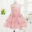IDOPIP Baby Girls Floral Tutu Dress Summer Sleeveless Backless Princess Birthday Party Dresses Toddler Pageant Wedding Flower Girl Smocked Bowknot Sundress Outfit Clothes Pink Floral 12-18 Months