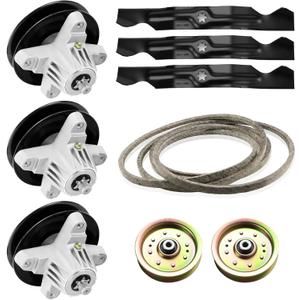 Deck Rebuild Kit for Cub Cadet MTD LTX1050KH SLTX1050 50" Models, 3 Spindle Assembly 618-05016 918-05016 618-04825, 3 Blades 490-110-C123 742-04053, 162" Belt 754-04240, 2 Idler Pulley 753-08171
