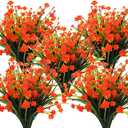 Grunyia 10 Bundles Artificial Daffodil Outdoors Flowers (Orange)