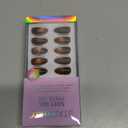 BTArtbox Press On Nails Short - Mocha Hypnotic, Almond Brown Spakly Cat Eye Press On Nails with Glue and Adhesive Tabs for Women, Soft Gel Glue On Nails in 16 Sizes - 32 Stick On Nails Kit