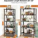5 Tier Foldable Storage Shelves, Expandable Folding Shelving Units with Wheels, Changeable into 2 Shelf Units, Collapsible Adjustable Storage Rack Metal Shelves for Storage, Pantry, Garage, Kitchen
