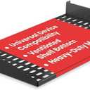 Pyle 19-Inch 1U Server, Vented Shelves for Good Air Circulation Cantilever Wall Rack, Universal Device, Cabinet Shelf, Computer Case Mounting Tray, Black (PLRSTN14U) (Single Pack)