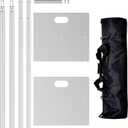 Pipe and Drape Backdrop Stand 8ftx10ft Adjustable Background Support System Heavy Duty Background Stand for Wedding Banquet Decorations Silvery