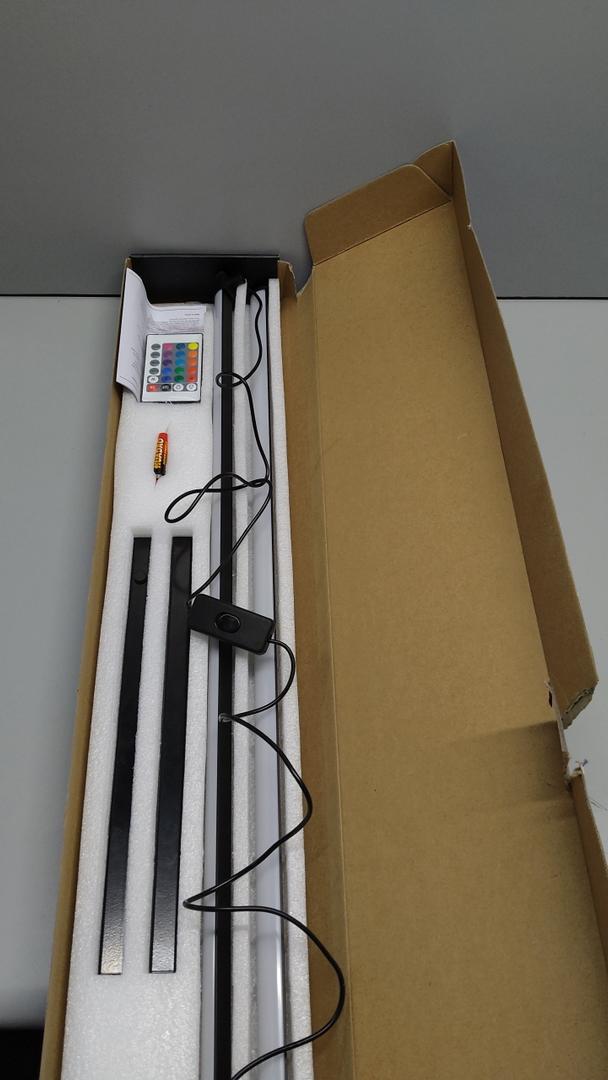 Merkury Innovations 4.6ft Multicolor RGB Metal Corner Lamp w/ Bluetooth