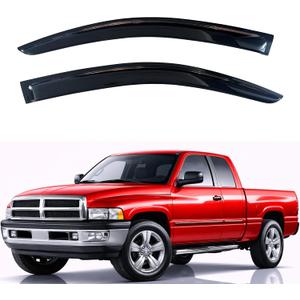 KPY Rain Guards Fit for 1994-2001 Dodge Ram 1500, Out-Channel Window Visors Vent Wind Deflectors 2PC, Truck Accessories for 94-02 Dodge Ram 2500 3500 (Excludes Towing Mirror)