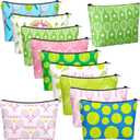10 Pcs Tennis Makeup Bags Tennis Gifts for Women Ladies Sport Cosmetic Bag Team Inspirational Canvas Zipper Pouch Travel Toiletry Bags Accessories for Sports Lovers Players Coach Team
