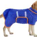 Bienbee Dog Bathrobe, Quick Drying Super Absorbent Dog Robes for After Bath, Warm Keeping Dogs Towel, Dogs Bath Supplies, Dark Blue L