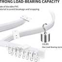 Flexible Bendable Ceiling Curtain Track, 9.8ft (3m) Curved, PVC, Metal, Plastic & Stainless Steel, White, Ceiling Mounted