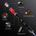 5-in-1 Windproof Torch Lighter,Adjustable Jet Flame with Punch,Holder & Draw Enhancer Tool,Refillable Butane Lighter for Camping, BBQ, Candles & Outdoor (Butane Not Included) Gift Set