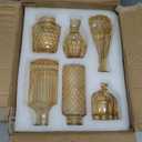 UPBUD Amber Glass Bud Vases Set of 12, Gold Mini Flower Vase for Centerpieces, Small Vases in Bulk for Wedding Decorations, Vintage Vase for Table, Recepetion, Home Dcor