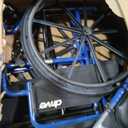 Drive Medical Blue Streak Lightweight Foldable Wheelchair - Enhanced Mobility Support - Durable Construction - Padded Comfort - Swing-Away Leg Rests - Desk Arms - Blue/Black - 18 Inch Seat