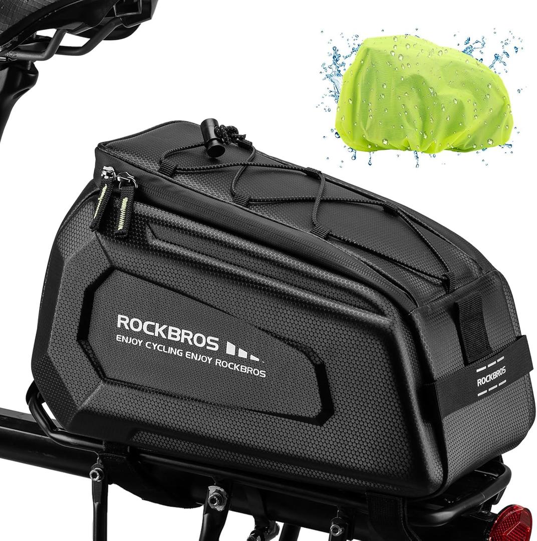ROCKBROS Bike Rack Bags - 9LHard Shell Bicycle Rear Rack Bag Large Pannier for Bicycle Rear Rack Bags Bike Rear Seat Bag Bike Trunk Bag Ebike Battery Bag Bike Saddle Bag for Rear Rack Bike Accessories
