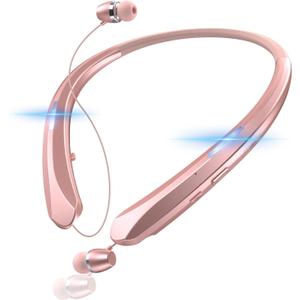 Bluetooth 5.3 Neckband Bluetooth Headphones, Retractable Headphone with Fast Pairing & IPX5 Waterproof, Retractable Design for Travel and Daily Use