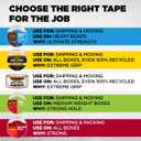 Scotch Secure Seal Packaging Tape, Packing Tape for Shipping and Moving, 1.88 in x 54.6 yd, 6-Pack