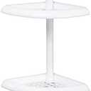 4 Tier Tension Pole Shower Caddy Plastic Corner Pole Adjustable Shelves 5-8ft White