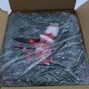 Christmas Wreaths for Front Door, 18" Christmas Wreath with Skiing Santa Claus, Red Poinsettias Christmas Wreath, Christmas Door Wreath for Indoor Outdoor Decoration