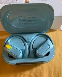 occiam Wireless Earbuds Bluetooth 5.3 Sport Headphonese with LED Charging Case, 90H Playback Sweatproof Over Ear Running Ear Buds with Earhooks Workout Earphones for iOS Android, Blue
