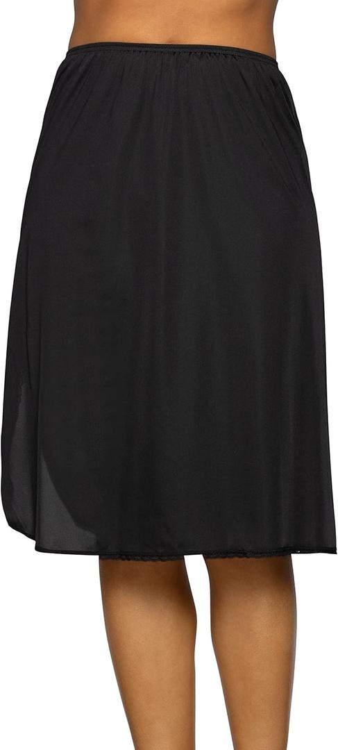 Vanity Fair Women's Anti-Static Nylon Half Slip for Under Dresses,  (26 Inch - Single Slit - Black)