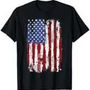 USA Flag American Flag USA USA 4th of July T-Shirt, L