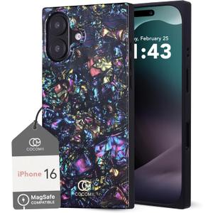 Cocomii - Rectangle Case Compatible with iPhone 16 - Compatible with MagSafe, Opalescent Pearl, Glitter Sparkle, Glossy, Magnetic Phone Case for iPhone 16 6.1 inch, Abalone