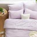 Love's cabin Seersucker Lavender Twin XL Comforter Set, 5-Piece All Season Lightweight Bed in a Bag Bedding Set with Comforter, Flat Sheet, Fitted Sheet, Pillowcase and Sham