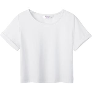 Arshiner Girls Crop Tops Short Sleeve Tie Dye Summer T Shirt Crewneck Rolled Cuffs Fashion Shirts Tee (7-8 Years)