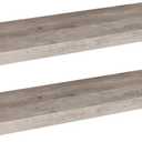 HOOBRO Floating Shelves, Wall Shelf Set of 2, 31.5 Inch Hanging Shelf with Invisible Brackets, for Wall Decor in Bathroom, Bedroom, Toilet, Kitchen, Living Room, Office, Greige BG80BJP201