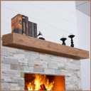 G GOOD GAIN 66'' Fireplace Mantel, 5'' Pine Wood Floating Shelf, DarkWalnut