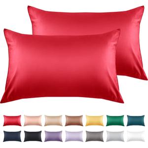 Warmstar Cotton Pillow Cases King Size Set of 2, 600 Thread Count Pillowcases 20x36 Inches, Soft Long Staple Cotton Pillowcases Breathable with Envelope Closure,Wine Red