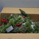 34" Prelit Small Christmas Tree with Lights, Battery Operated Xmas Tree with Pine Cedar Cones & Berries, Frosted Urn Filler, 50 LED Warm Lights with Timer, Outdoor for Porch and Pathway, 2 Pack