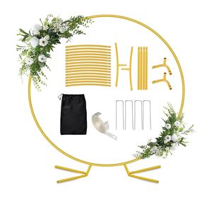 7.2FT Round Balloon Arch Stand,Gold Arch Backdrop Stand for Parties，Metal Circle Wedding Arch Heavy Duty for Ceremony Birthday Party Anniversary Bridal Graduation Decoration