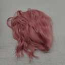 Pink Wig - Long Pink Wavy Wigs for Women Middle Part Pastel Pink 26 inch Natural Curly Synthetic Wig Heat Resistant Fiber Wigs for Daily Party Use