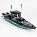 City Police Speed Boat Building Blocks Sets,City Fire Rescue BoatGuard Boat Patrol Boat,Creative Building Bricks Compatible with Lego, Fun Gift or Pretend Play Toy for Kids (Speedboat-01 93PCS)