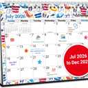 CRANBURY 8x6 Small Standing Desk Calendar 2026-2027, July 2026 to December 2027, Academic Stand Up Flip Desktop Planner with Seasonal Designs, Twin-Wire Binding, Includes Stickers for School & Office (Seasons)