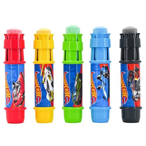 Sunny Days Entertainment Hot Wheels™ Jumbo Chalk Holders | 5 Chalk Sticks with Holders for Kids | Sidewalk Chalk for Toddlers 2 Pack