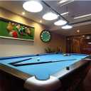 OSTAR Big Large Billiard Pool Ball Wall Clock, Battery Operated, Cue Hand, Non Ticking Quality Quartz, 14" Snooker Game