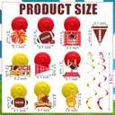 30 Pcs Chiefs Football Party Hanging Swirls Decorations Red and Gold in My Football Era Birthday Party Decoration for Sport Theme Tailgate Game Parties Supply