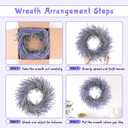 Summer Lavender Door Wreath, 20Inch Summer Front Door Wreath, All Seasons Wreaths Purple Artificial Lavender Wreaths for Outdoor Outside Indoor Wall Window Home Rustic Farmhouse Decorations