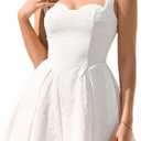 XinFSh Womens Summer Corset Sleeveless Mini Dress Flowy Aline Cute Short Sundress Casual Graduation Party Dresses (Beige, X-Small)