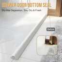67 in Collapsible Shower Threshold Water Dam - Hollow Triangle Design, Self-Adhesive Waterproof Seal Strip for Walk-in Showers, Bathtubs, Kitchen Sinks, Wheelchair Accessible, Easy Install,white