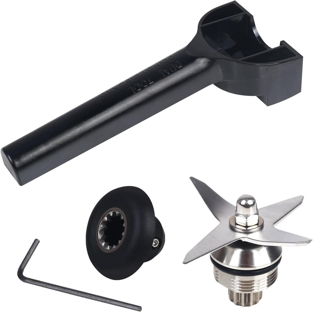 Blade Replacement Parts - Blender Wet Blade Assembly with Wrench and Drive Socket, Compatible with 64oz and 32oz Containers,Durable Construction