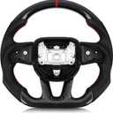 Real Carbon Fiber Steering Wheel For Dodge/Jeep Grand Cherokee/SXT/GT/RT/SRT/HELLCAT D-shaped Nappa Perforated Leather Flat-bottom Steering Wheel